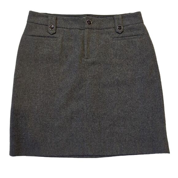 Eddie Bauer Wool Blend Charcoal Gray Above Knee Pencil Skirt Fully Lined Size 2 - Picture 1 of 7